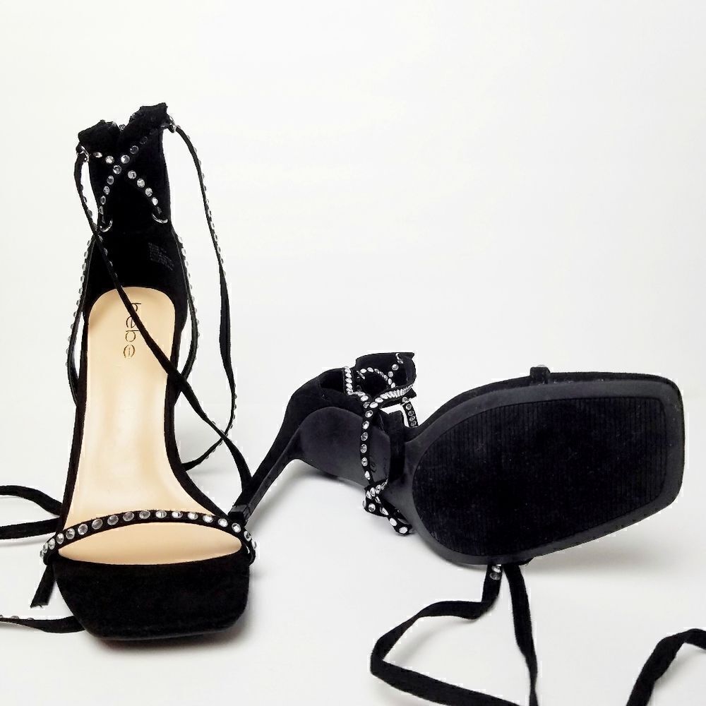 Sexy bebe Rhinestone Embellished size 9 Heels - Picture 11 of 12